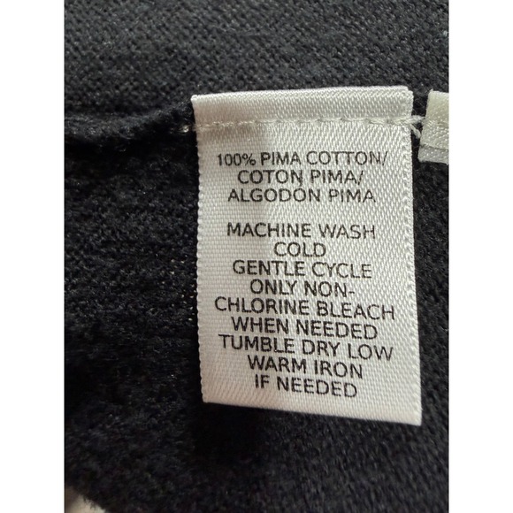 LOFT Black 100% Cotton Button Front Cardigan Lightweight Classic Minimalist XL - Picture 3 of 8